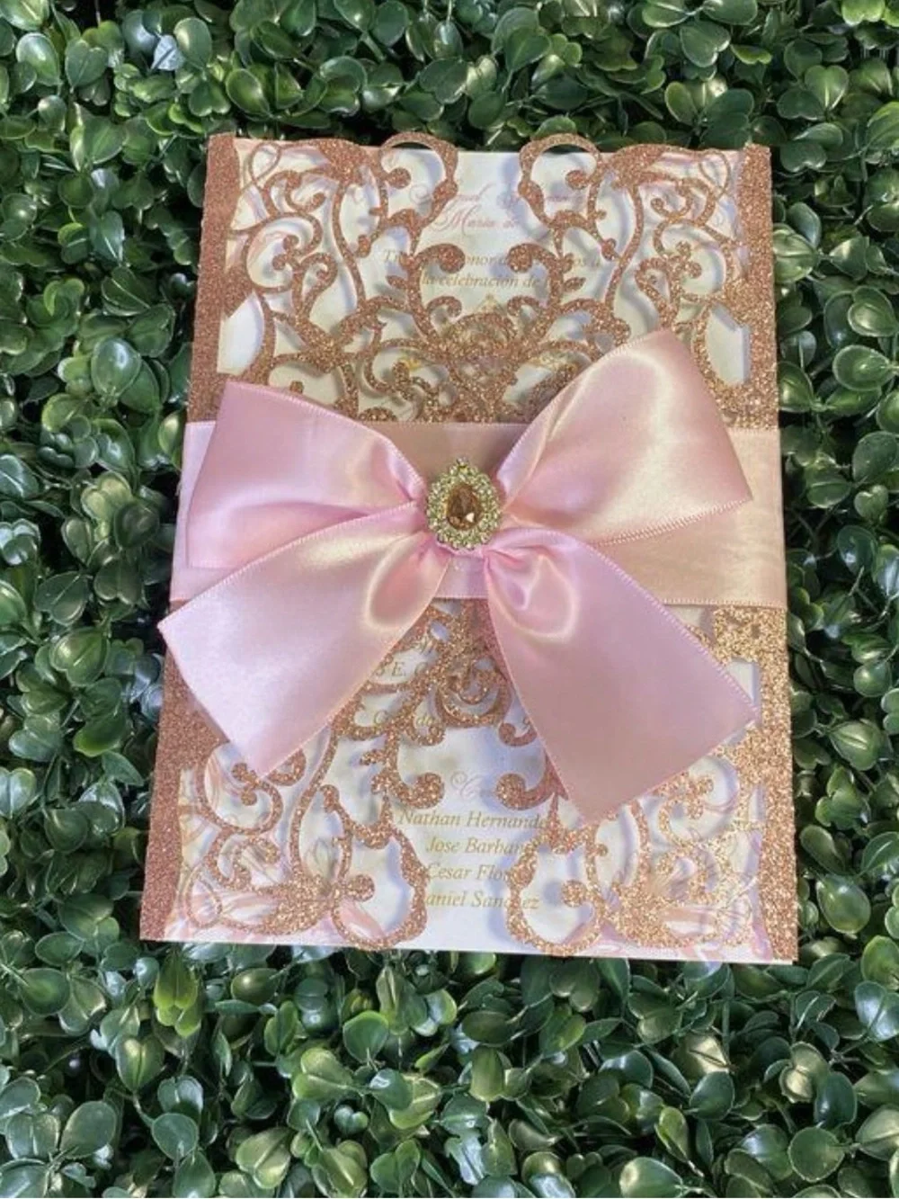 120 Light Pink Satin Ribbon Bows for DIY Crafts, Invitations & Party Decorations
